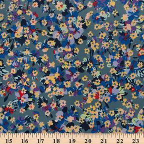 Orchid Crepe De Chine Print Fabric SV577832 Teal 3