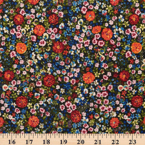 Marigold Crepe De Chine Print Fabric SV577835 Black 3