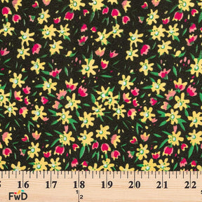 Gardenia Crepe De Chine Print Fabric SV577780 Black 3