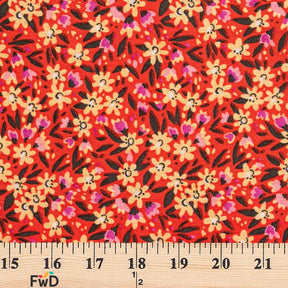 Gardenia Crepe De Chine Print Fabric SV577781 Red 3