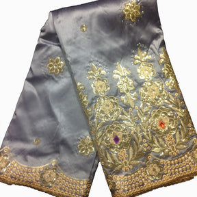 Noble African George Taffeta Studded Grey Fabric SV570131 1