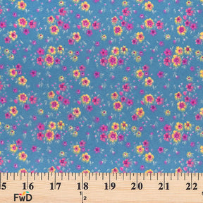Gaillardia Crepe De Chine Print Fabric SV577783 Blue 3
