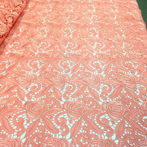 Peach Rose Gupiure French Venice Lace SV571181 2