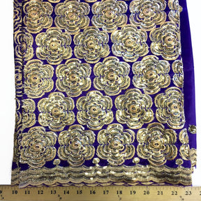 Floret African George Taffeta Purple Fabric SV570123 3