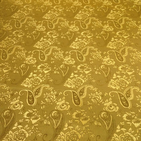 Paisley Flower Metallic Brocade Fabric SV570748 Gold / Gold 1
