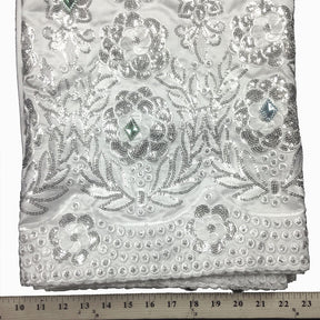 Noble African George Taffeta Studded Silver Fabric SV570129 3
