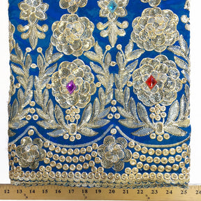 Noble African George Taffeta Studded Turquoise Fabric SV570130 3