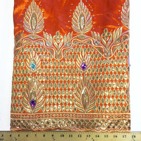Noble African George Taffeta Studded Orange Fabric SV570134 3