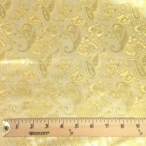 Paisley Flower Metallic Brocade Fabric SV570755 Ivory / Gold 3