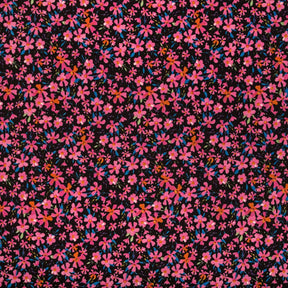 Melastoma Crepe De Chine Print Fabric SV577802 Black / Pink 1
