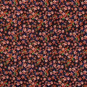 Melastoma Crepe De Chine Print Fabric SV577803 Black / Peach 1