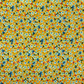 Melastoma Crepe De Chine Print Fabric SV577804 Yellow / Cyan 1