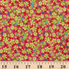 Melastoma Crepe De Chine Print Fabric SV577805 Fuchsia / Lime 3