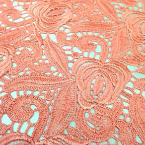 Peach Rose Gupiure French Venice Lace SV571181 5