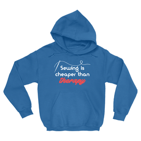 Sewing Is Cheaper Than Therapy Hoodies Apparel Dtg Hoodie Gildan 18500 S Royal Mens Cf 20220131211556852 Royal 1