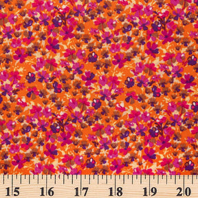 Impatiens Crepe De Chine Print Fabric SV577807 Orange 3