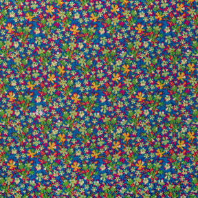 Impatiens Crepe De Chine Print Fabric SV577809 Royal Blue 1