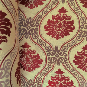 Burgundy Velvet Jacquard Fabric 9145 SV570445 1