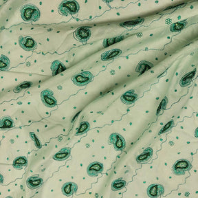 Green Paisley Beaded Embroidery On Organza SV574782 1