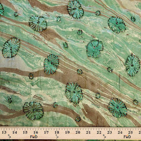 Green Lotus Beaded Embroidery On Organza SV574784 5