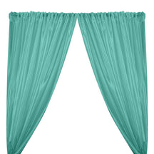 Extra Wide Nylon Taffeta Rod Pocket Curtains Aqua Blue 1