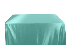 Stretch Charmeuse Satin 6 Feet Banquet Table Covers Aqua Blue 1