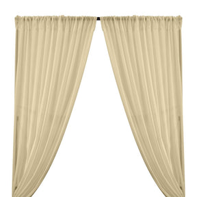 Cotton Voile Rod Pocket Curtains Beige 1