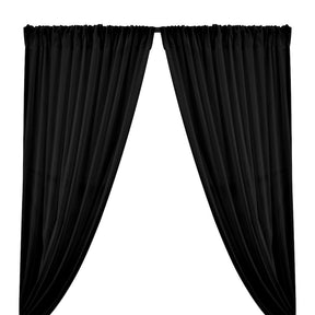 Cotton Voile Rod Pocket Curtains Black 1