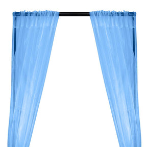 Crystal Organza Rod Pocket Curtains Baby Blue 1