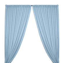 Polyester Interlock Knit Lining Rod Pocket Curtains Baby Blue Image 1