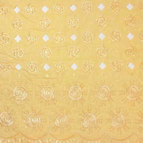 Beige Cotton Voile Embroidery With Sequins And Hole Cut Fabric SV576361 1