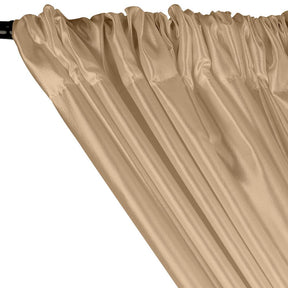 Extra Wide Nylon Taffeta Rod Pocket Curtains Beige 2