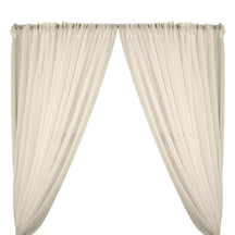 Sheer Voile Fire Retardant Rod Pocket Curtains Beige 1