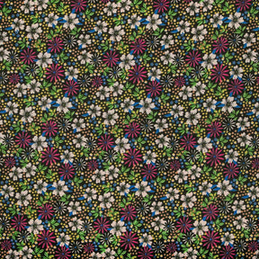 Hibiscus Crepe De Chine Print Fabric SV577791 Black 1