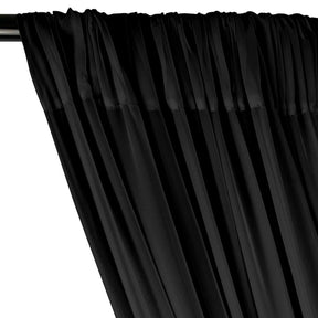 Polyester Chiffon Rod Pocket Curtains Black 2