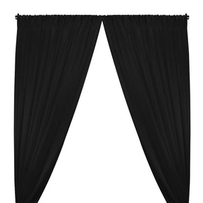 Crepe Back Satin Rod Pocket Curtains Black 1