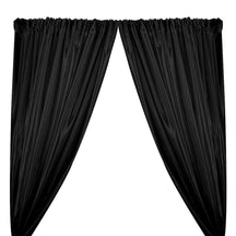 Extra Wide Nylon Taffeta Rod Pocket Curtains Black 1