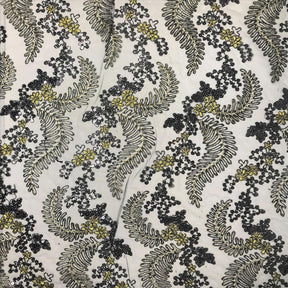 Fern Corded Metallic Embroidery On Mesh Fabric SV576168 1
