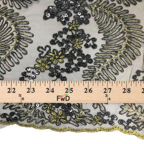 Fern Corded Metallic Embroidery On Mesh Fabric SV576168 4