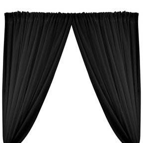Sheer Voile Gasa Rod Pocket Curtains Black 1