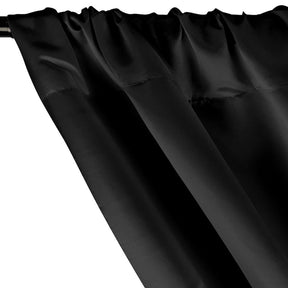 Matte Satin Peau De Soie Rod Pocket Curtains Black 2