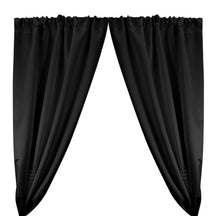 Matte Satin Peau De Soie Rod Pocket Curtains Black 1