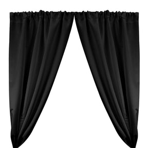 Matte Satin Peau De Soie Rod Pocket Curtains Black 1