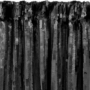 Paillette Circle Sequins Rod Pocket Curtains Black 2