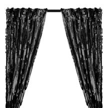 Paillette Circle Sequins Rod Pocket Curtains Black 1