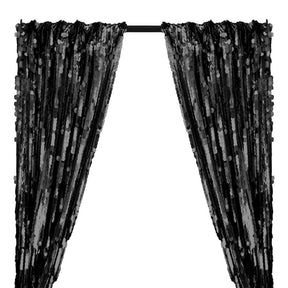 Paillette Circle Sequins Rod Pocket Curtains Black 1