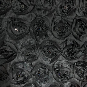 Black Sequins Rosette Fabric SV575998 2