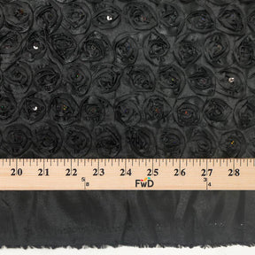 Black Sequins Rosette Fabric SV575998 3
