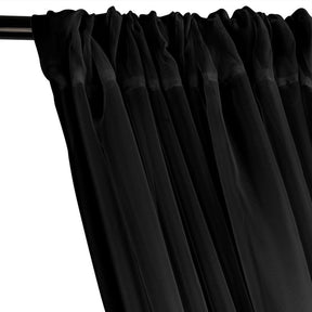 Sheer Voile Rod Pocket Curtains Black 2