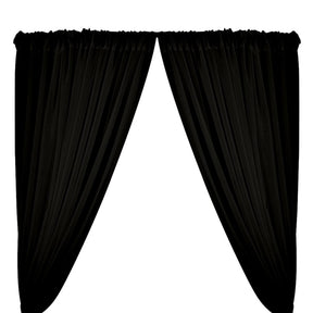 Sheer Voile Rod Pocket Curtains Black 1